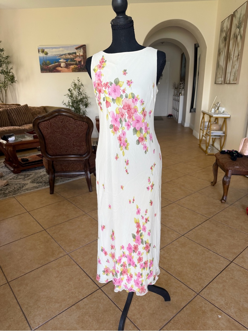 Vintage Ann Taylor 100% Silk floral Dress